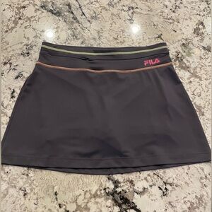 Fila Black Mini Skirt with Pink Logo and Green Trim